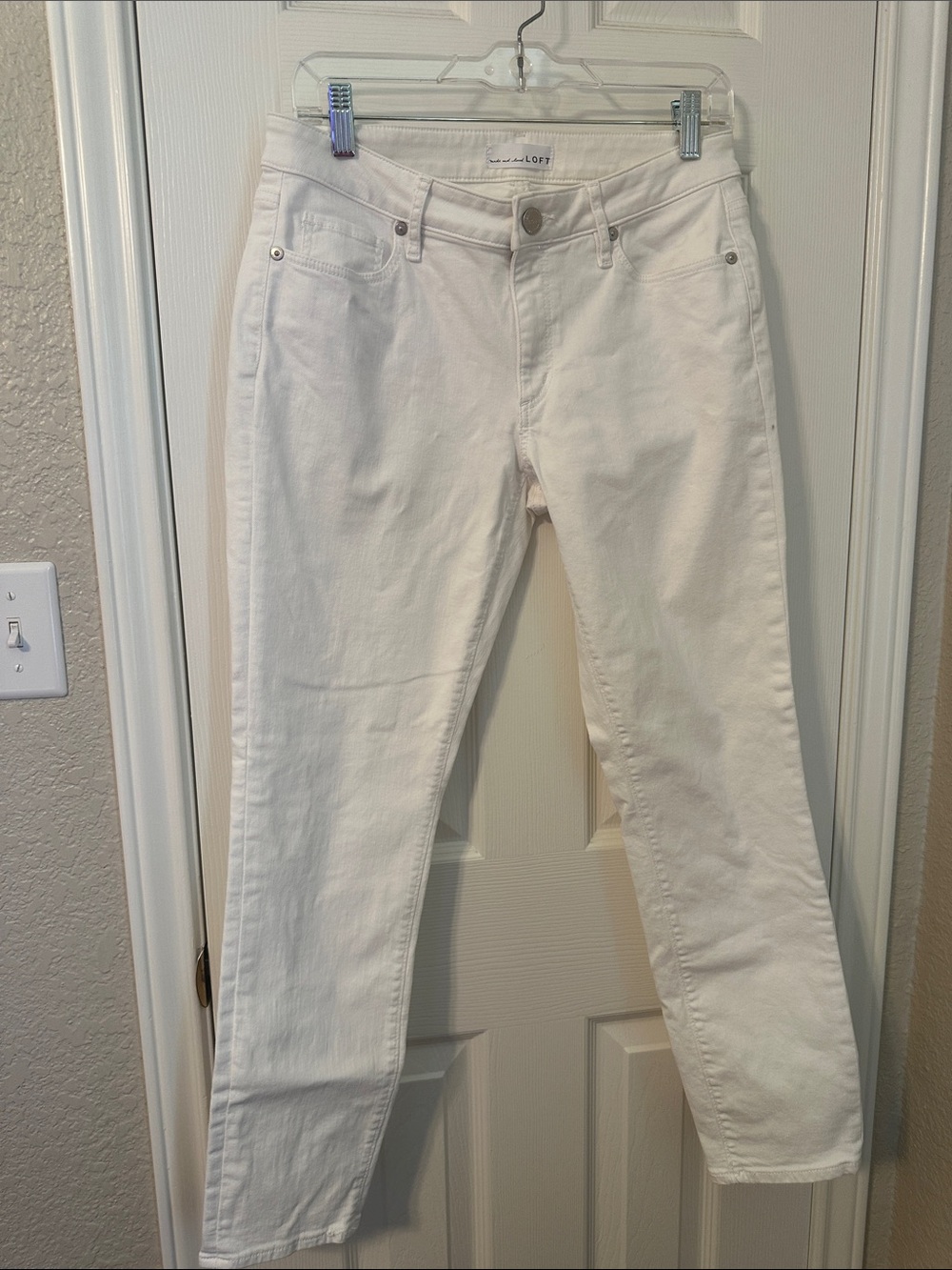 LOFT White Straight Leg Jeans